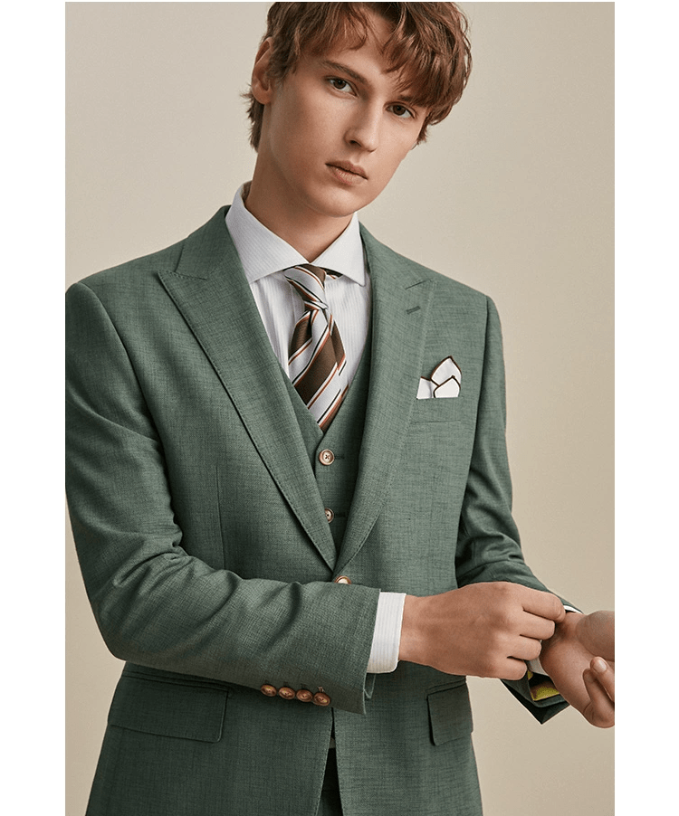 Tiavllya Tiavllya Fashion Men's 3 Pieces Flat Peak Lapel Tuxedos For Party (Blazer+vest+Pants)