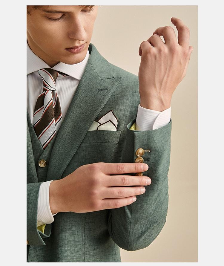 Tiavllya Tiavllya Fashion Men's 3 Pieces Flat Peak Lapel Tuxedos For Party (Blazer+vest+Pants)