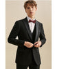 Tiavllya Tiavllya Fashion Men's 3 Pieces Flat Peak Lapel Tuxedos For Party (Blazer+vest+Pants)