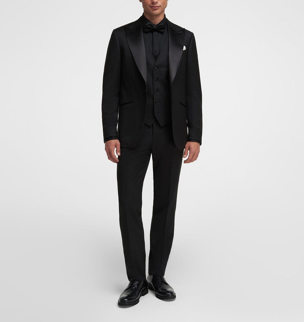 Tiavllya Tiavllya Fashion Men's 3 Pieces Flat Peak Lapel Tuxedos For Party (Blazer+vest+Pants)