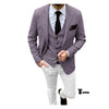 Tiavllya Tiavllya Fashion Men's 3 Pieces Houndstooth Notch Lapel Tuxedos (Blazer+vest+Pants)