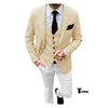 Tiavllya Tiavllya Fashion Men's 3 Pieces Houndstooth Notch Lapel Tuxedos (Blazer+vest+Pants)