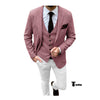 Tiavllya Tiavllya Fashion Men's 3 Pieces Houndstooth Notch Lapel Tuxedos (Blazer+vest+Pants)