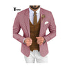 Tiavllya Tiavllya Fashion Men's 3 Pieces Houndstooth Notch Lapel Tuxedos (Blazer+vest+Pants)