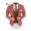 Tiavllya Tiavllya Fashion Men's 3 Pieces Houndstooth Notch Lapel Tuxedos (Blazer+vest+Pants)