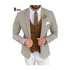 Tiavllya Tiavllya Fashion Men's 3 Pieces Houndstooth Notch Lapel Tuxedos (Blazer+vest+Pants)