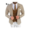 Tiavllya Tiavllya Fashion Men's 3 Pieces Houndstooth Notch Lapel Tuxedos (Blazer+vest+Pants)