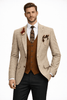 Tiavllya Tiavllya Fashion Men's 3 Pieces Houndstooth Notch Lapel Tuxedos (Blazer+vest+Pants)