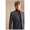 Tiavllya Tiavllya Fashion Men's 3 Pieces Houndstooth Peak Lapel Tuxedos (Blazer+vest+Pants)
