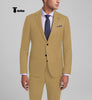 Tiavllya Tiavllya Fashion Men's 3 Pieces Slim Fit Striped Notch Lapel Tuxedos (Blazer+Pants)