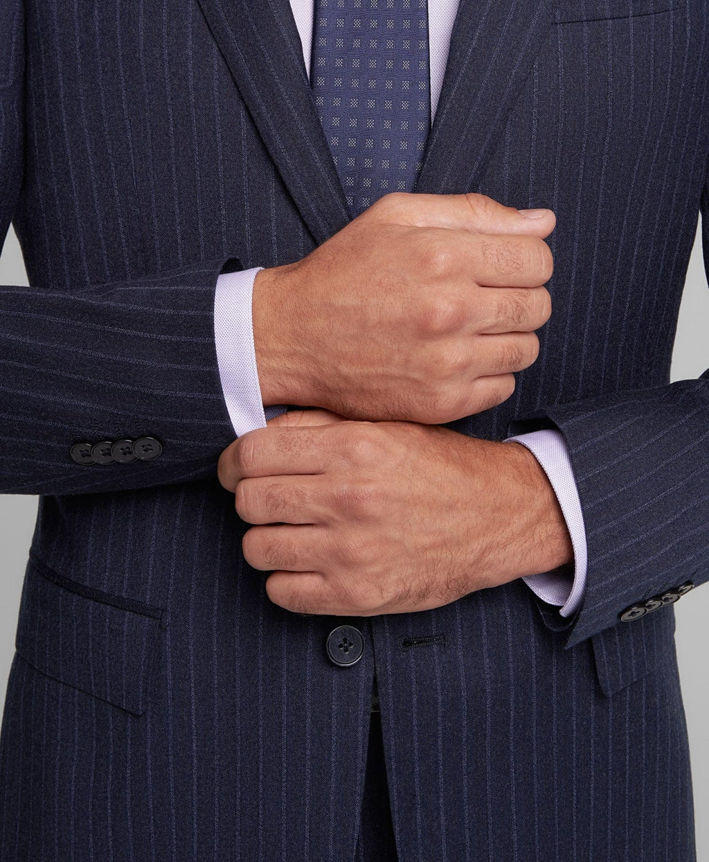 Tiavllya Tiavllya Fashion Men's 3 Pieces Slim Fit Striped Notch Lapel Tuxedos (Blazer+Pants)