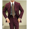 Tiavllya Tiavllya Fashion Men's 3 Pieces Slim Fit Striped Peak Lapel Tuxedos (Blazer+Pants)