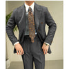 Tiavllya Tiavllya Fashion Men's 3 Pieces Slim Fit Striped Peak Lapel Tuxedos (Blazer+Pants)