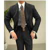 Tiavllya Tiavllya Fashion Men's 3 Pieces Slim Fit Striped Peak Lapel Tuxedos (Blazer+Pants)