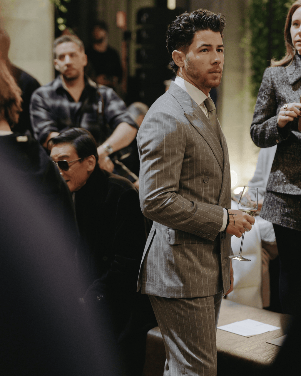 Tiavllya Tiavllya Fashion Men's 3 Pieces Slim Fit Striped Peak Lapel Tuxedos (Blazer+Pants)