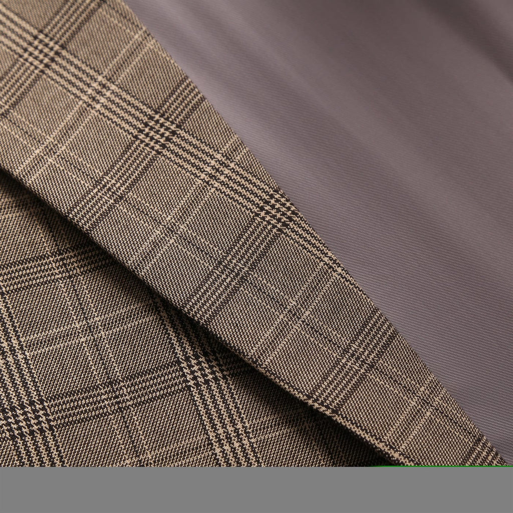 Tiavllya Tiavllya Fashion Men's 3 Pieces Tweed Plaid Notch Lapel Suit (Blazer+vest+Pants)