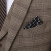 Tiavllya Tiavllya Fashion Men's 3 Pieces Tweed Plaid Notch Lapel Suit (Blazer+vest+Pants)