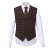 Tiavllya Tiavllya Fashion Men's 3 Pieces Tweed Plaid Notch Lapel Suit (Blazer+vest+Pants)