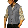 Tiavllya Tiavllya Fashion Men's Classic Tweed Herringbone Notch Lapel Waistcoat
