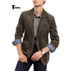 Tiavllya Tiavllya Fashion Men's Corduroy Suit Retro Slim Fit Notch Lapel Sports Jacket