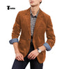 Tiavllya Tiavllya Fashion Men's Corduroy Suit Retro Slim Fit Notch Lapel Sports Jacket