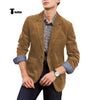 Tiavllya Tiavllya Fashion Men's Corduroy Suit Retro Slim Fit Notch Lapel Sports Jacket