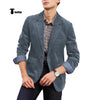 Tiavllya Tiavllya Fashion Men's Corduroy Suit Retro Slim Fit Notch Lapel Sports Jacket