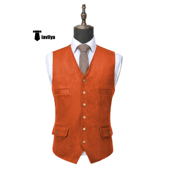 Tiavllya Tiavllya Fashion Men's Fashion Suede V Neck Waistcoat Denim Vest