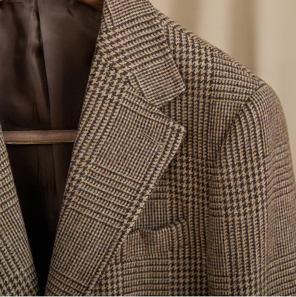 Tiavllya Tiavllya Fashion Men's Flat Plaid Notch Lapel Blazer