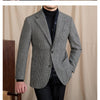 Tiavllya Tiavllya Fashion Men's Flat Plaid Notch Lapel Blazer