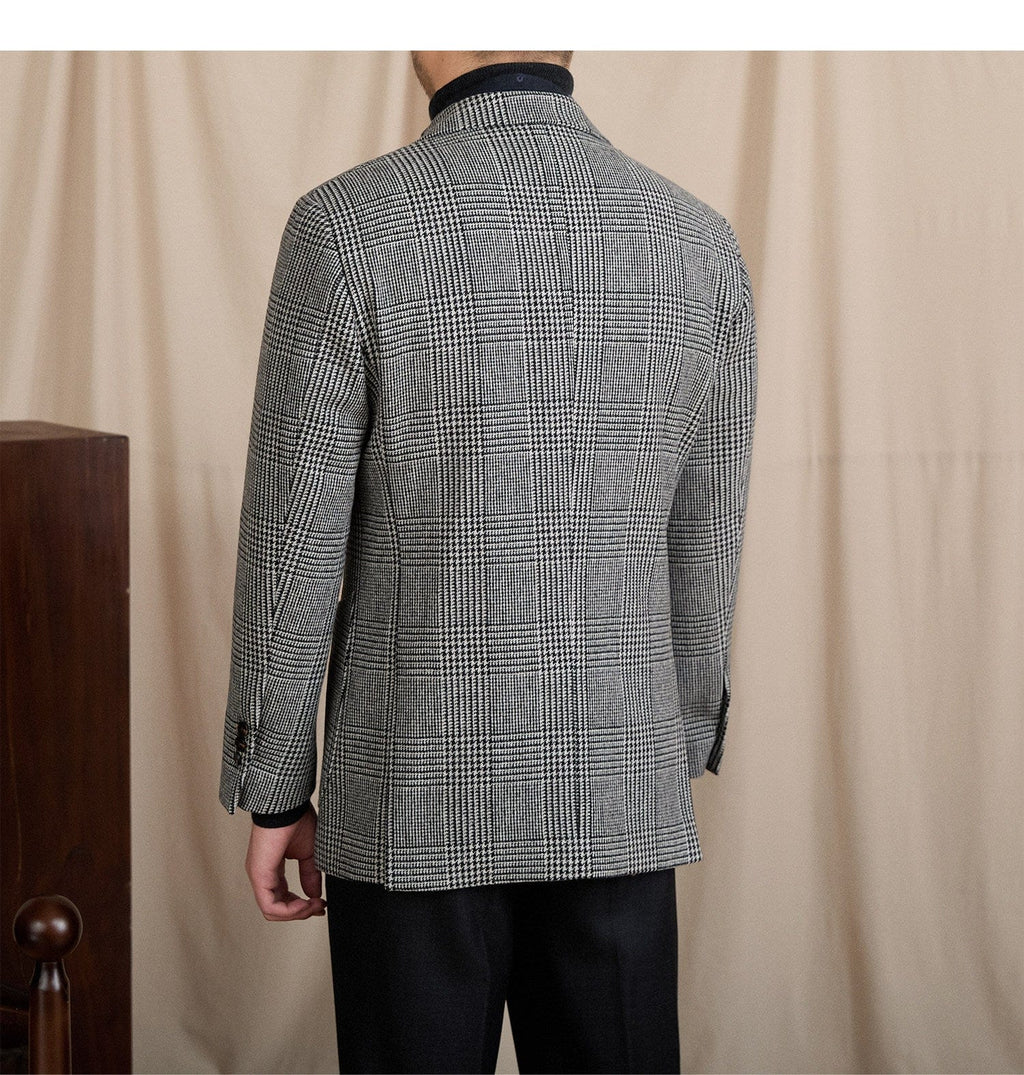 Tiavllya Tiavllya Fashion Men's Flat Plaid Notch Lapel Blazer