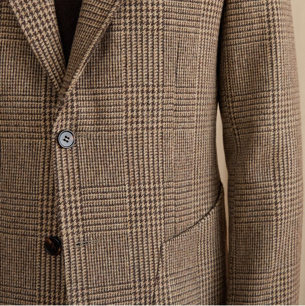 Tiavllya Tiavllya Fashion Men's Flat Plaid Notch Lapel Blazer