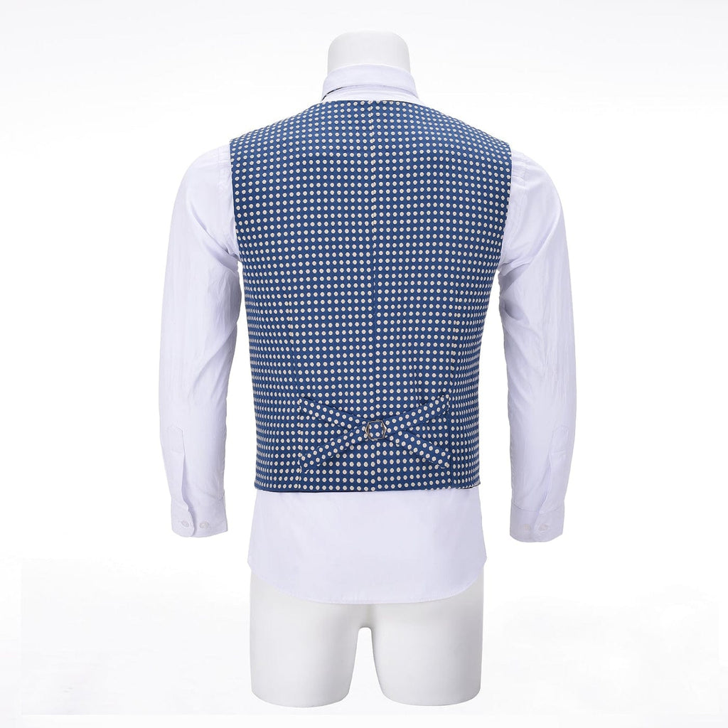 Tiavllya Tiavllya Fashion Men's Printed Polka Dots Vest V-neck Waistcoat