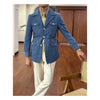 Tiavllya Tiavllya Fashion Men's Retro Slim Fit Notch Lapel Flat Suit Multi-Pocket Casual Jacket