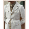 Tiavllya Tiavllya Fashion Men's Retro Slim Fit Notch Lapel Flat Suit Multi-Pocket Casual Jacket