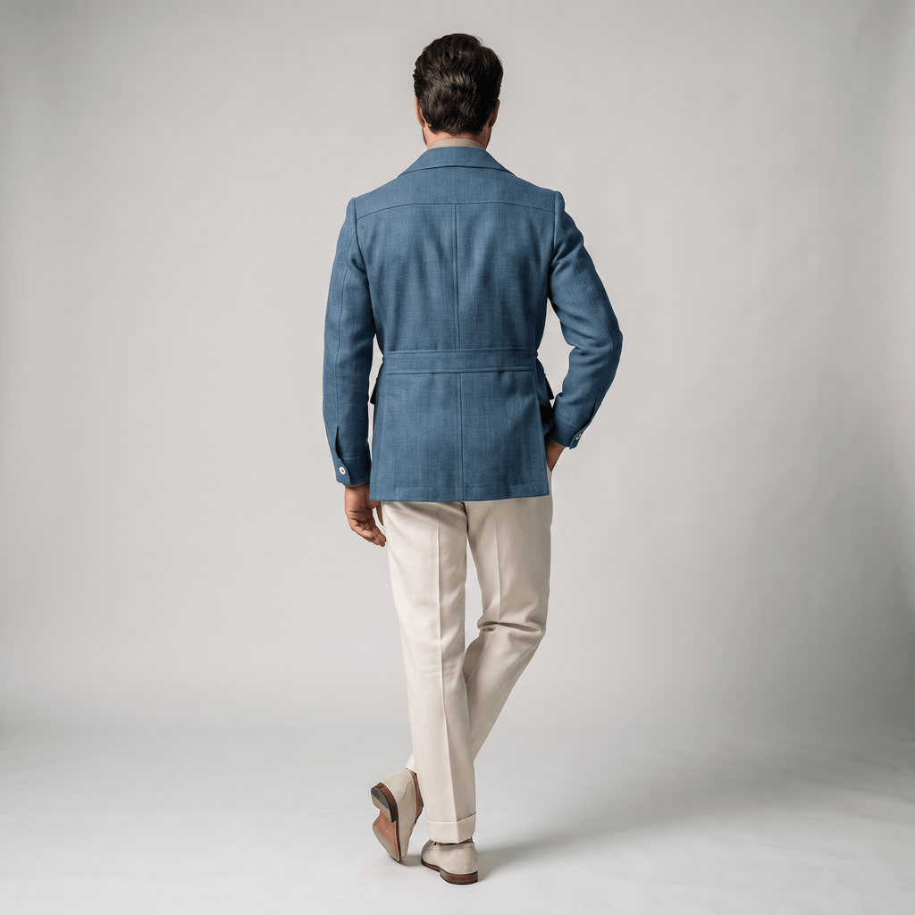 Tiavllya Tiavllya Fashion Men's Retro Slim Fit Notch Lapel Flat Suit Multi-Pocket Casual Jacket