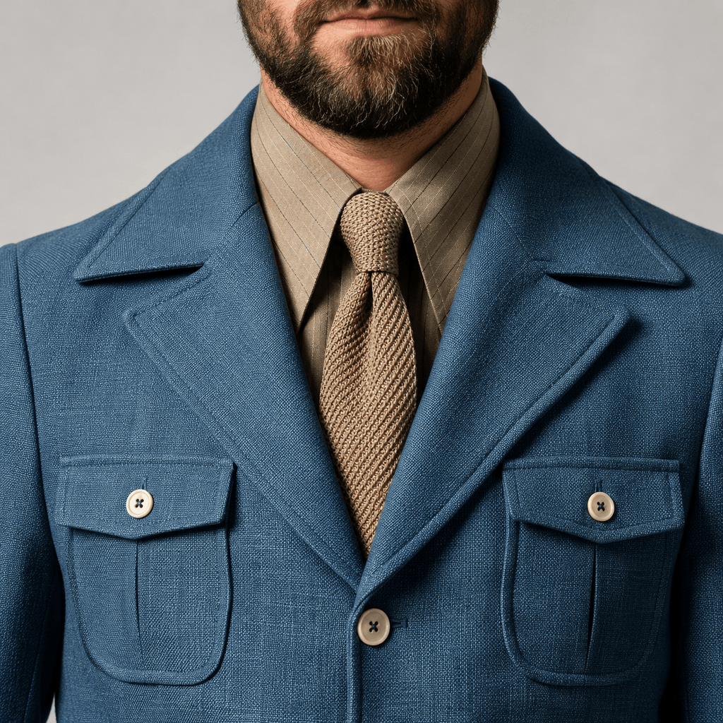 Tiavllya Tiavllya Fashion Men's Retro Slim Fit Notch Lapel Flat Suit Multi-Pocket Casual Jacket