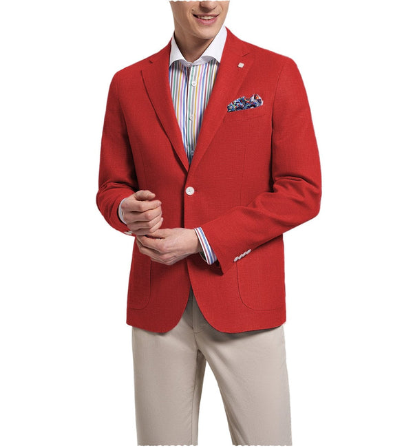 Tiavllya Tiavllya Fashion Men's Slim Fit Notch Lapel Flat Blazer