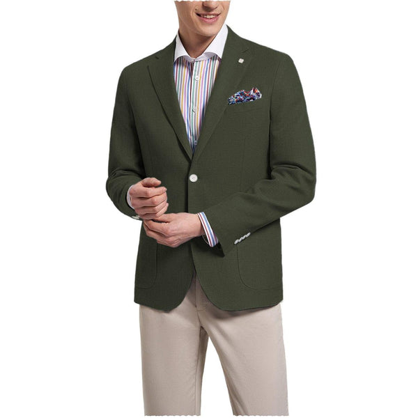 Tiavllya Tiavllya Fashion Men's Slim Fit Notch Lapel Flat Blazer