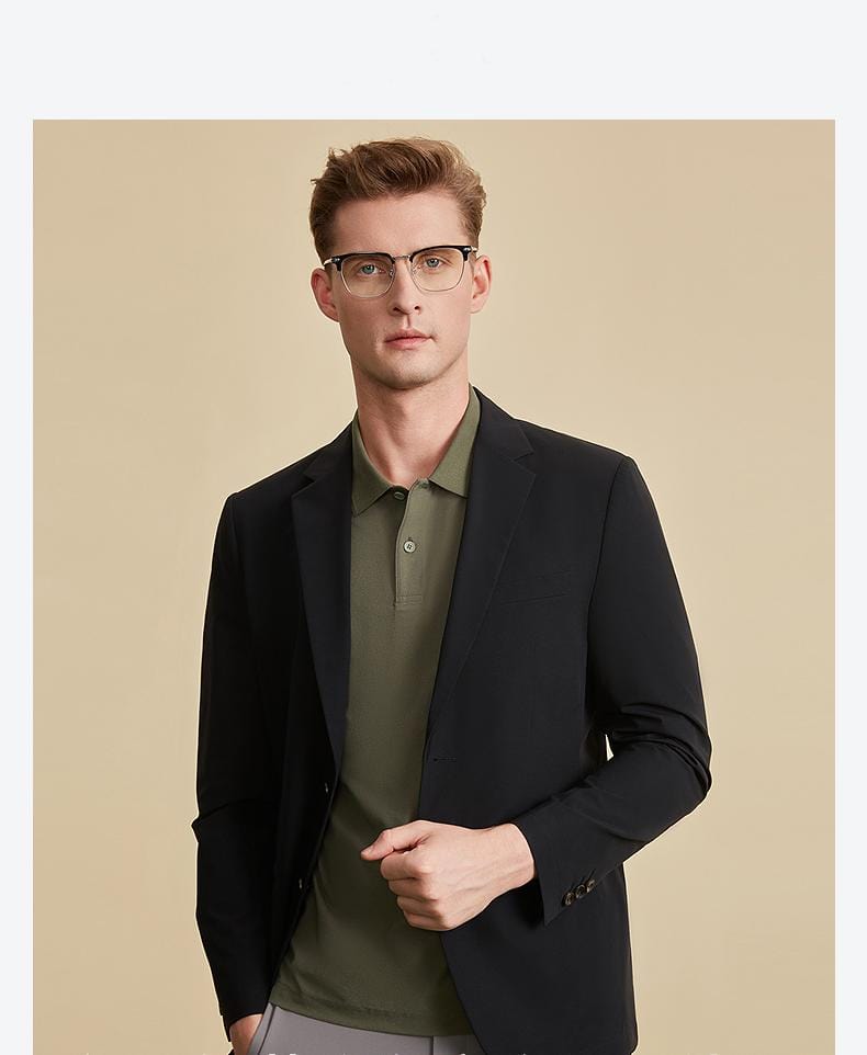 Tiavllya Tiavllya Fashion Men's Slim Fit Notch Lapel Flat Blazer For wedding