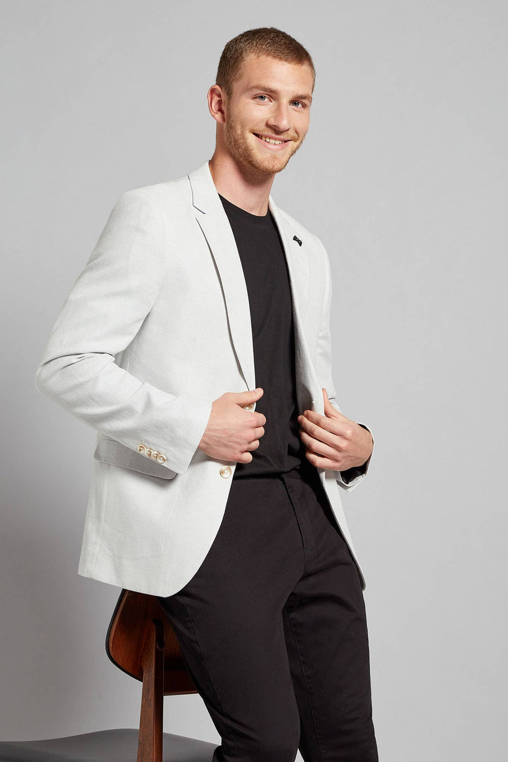 Tiavllya Tiavllya Fashion Men's Slim Fit Notch Lapel Flat Blazer For wedding