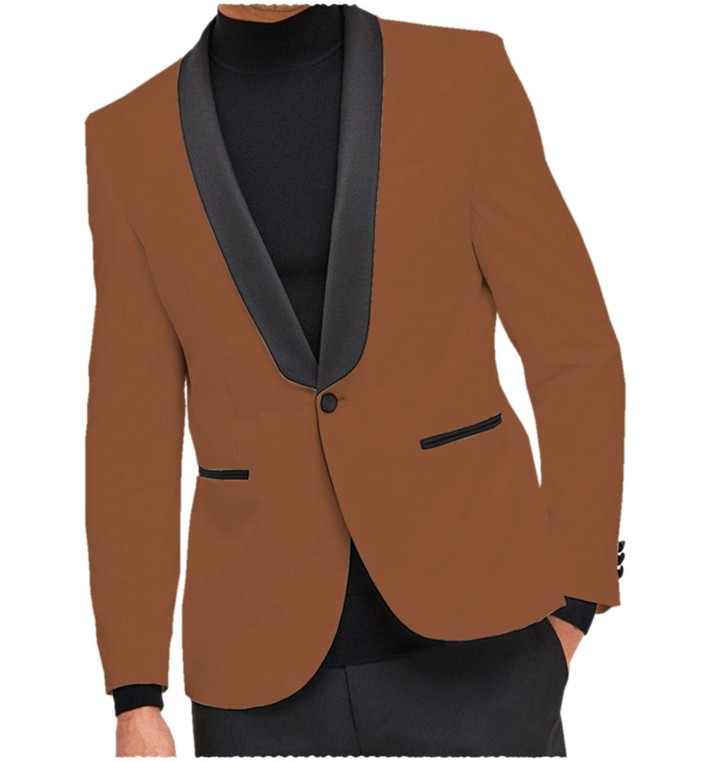 Tiavllya Tiavllya Fashion Men's Slim Fit Shawl Lapel Flat Blazer