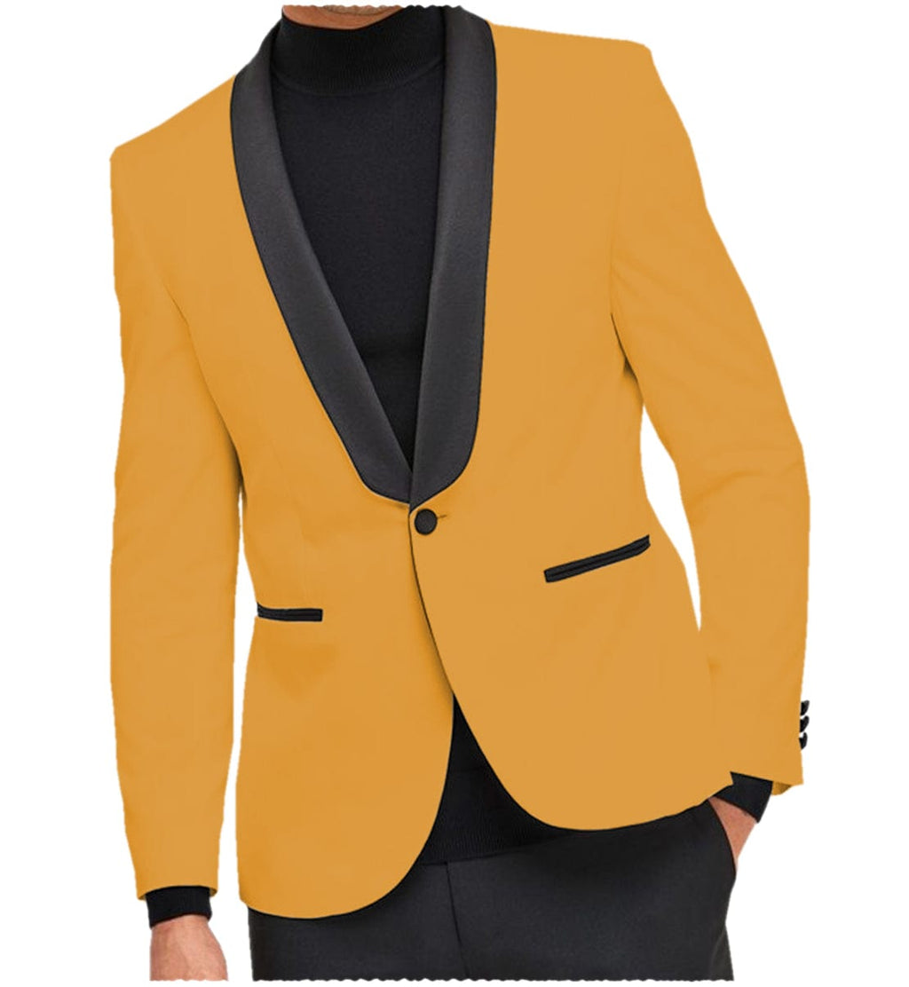 Tiavllya Tiavllya Fashion Men's Slim Fit Shawl Lapel Flat Blazer