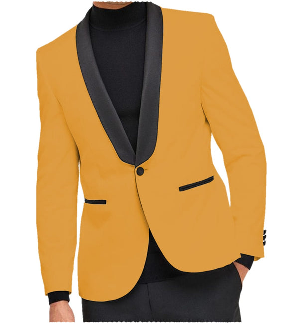 Tiavllya Tiavllya Fashion Men's Slim Fit Shawl Lapel Flat Blazer