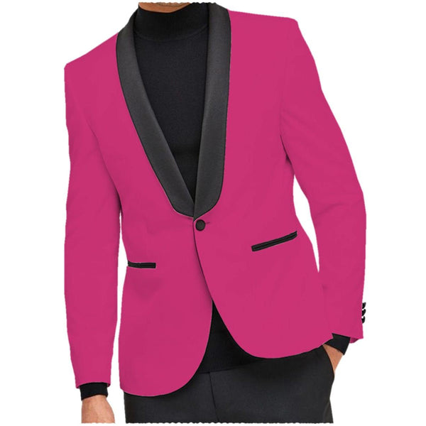 Tiavllya Tiavllya Fashion Men's Slim Fit Shawl Lapel Flat Blazer