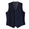Tiavllya Tiavllya Fashion Men's Slim Fit Tweed Herringbone V Neck Waistcoat