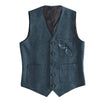Tiavllya Tiavllya Fashion Men's Slim Fit Tweed Herringbone V Neck Waistcoat