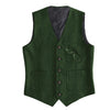 Tiavllya Tiavllya Fashion Men's Slim Fit Tweed Herringbone V Neck Waistcoat