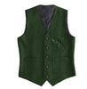 Tiavllya Tiavllya Fashion Men's Slim Fit Tweed Herringbone V Neck Waistcoat