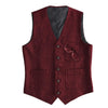 Tiavllya Tiavllya Fashion Men's Slim Fit Tweed Herringbone V Neck Waistcoat
